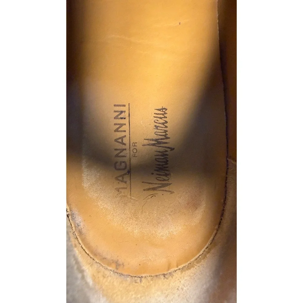 Magnanni 11.5 M Cognac Brown Cap Toe Oxford Dress Shoes Leather Made Spain